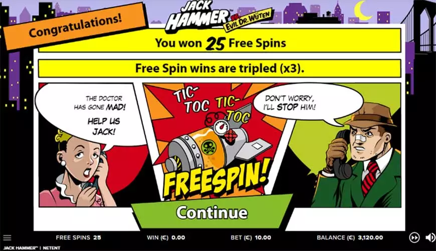Jack Hammer 25 Free Spins