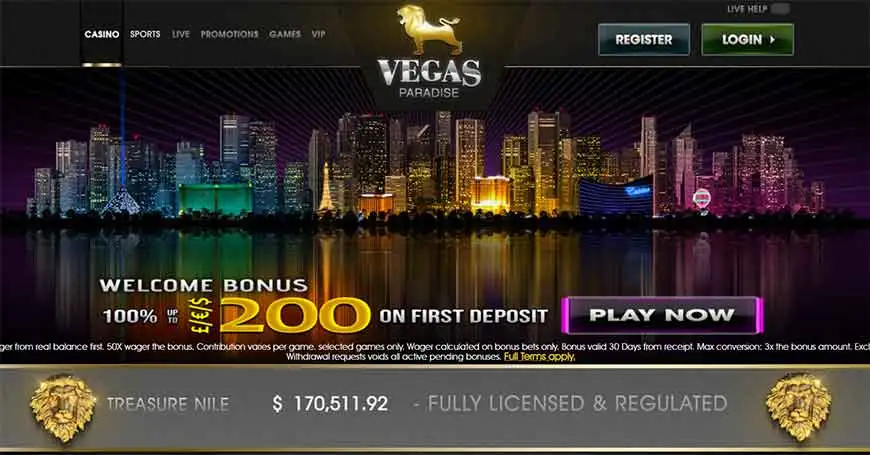 Vegas Paradise Casino Screenshot