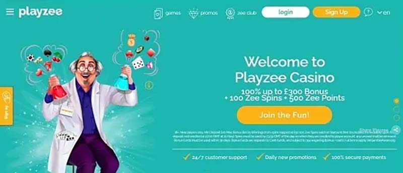 Playzee casino screenshot