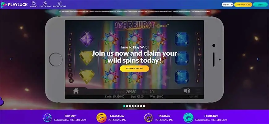 PlayLuck Casino Screenshot