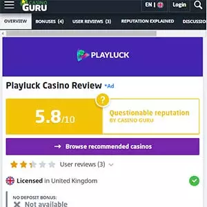 PlayLuck Review by CasinoGuru